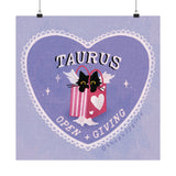 Taurus Love Cat Art Print