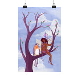 Purple Bird and Fairy Poster