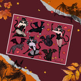 Spooky Kitty Pinup Sticker Sheet
