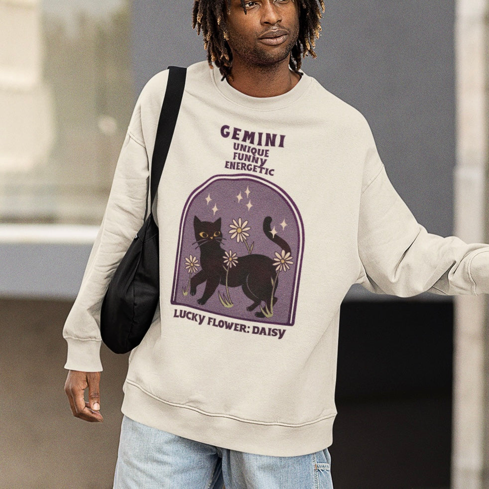 Gemini Cat Astrology Crewneck