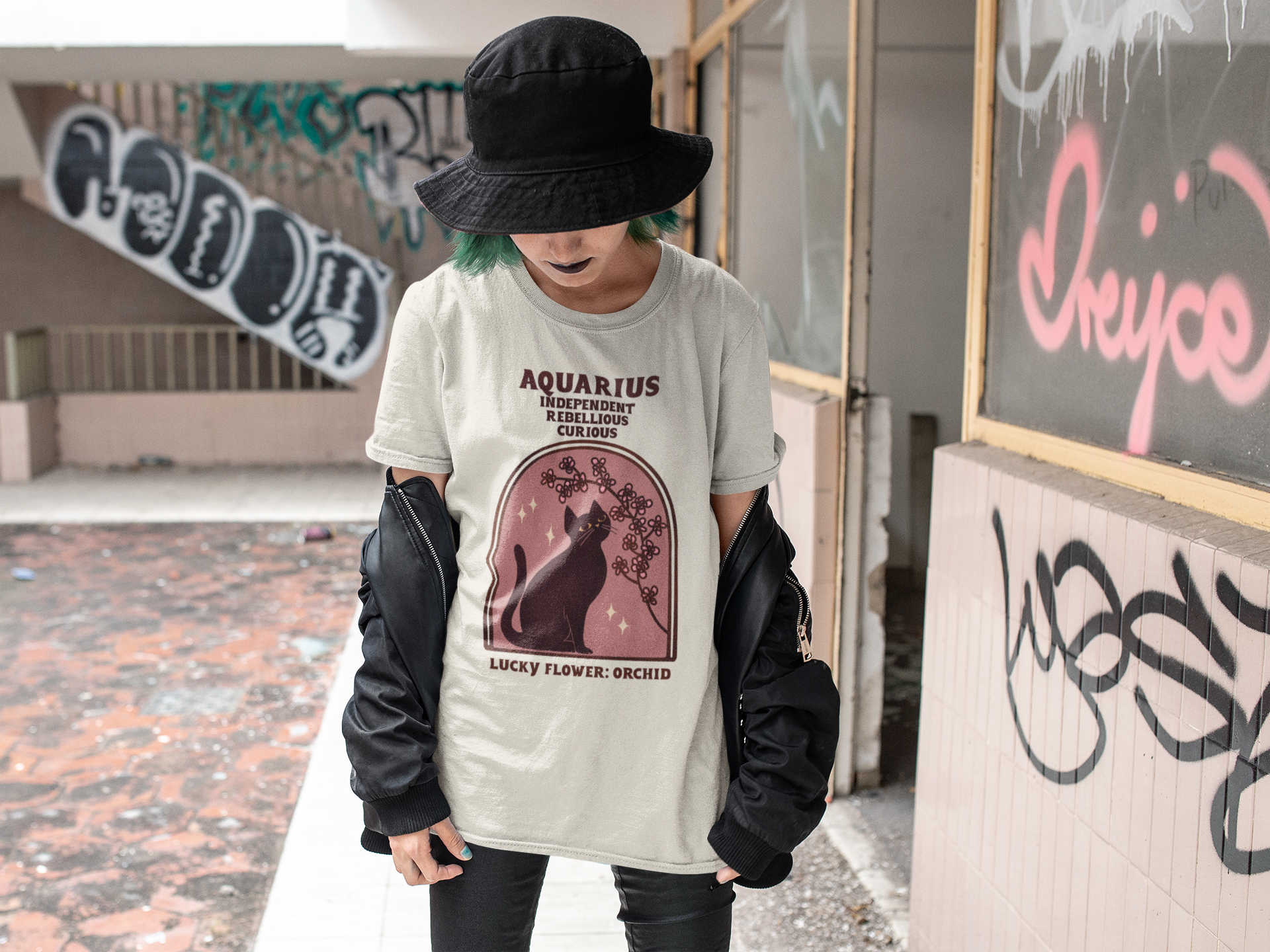 Aquarius Cat Astrology Tee