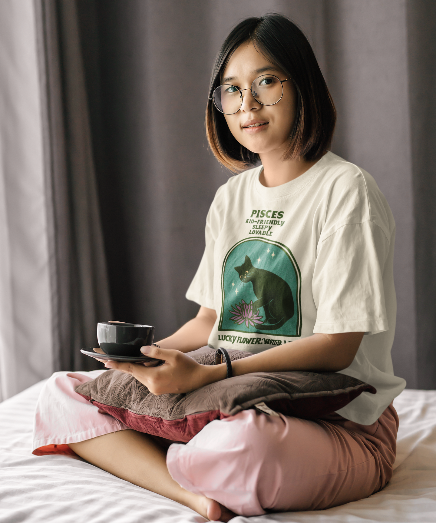 Pisces Cat Astrology Tee