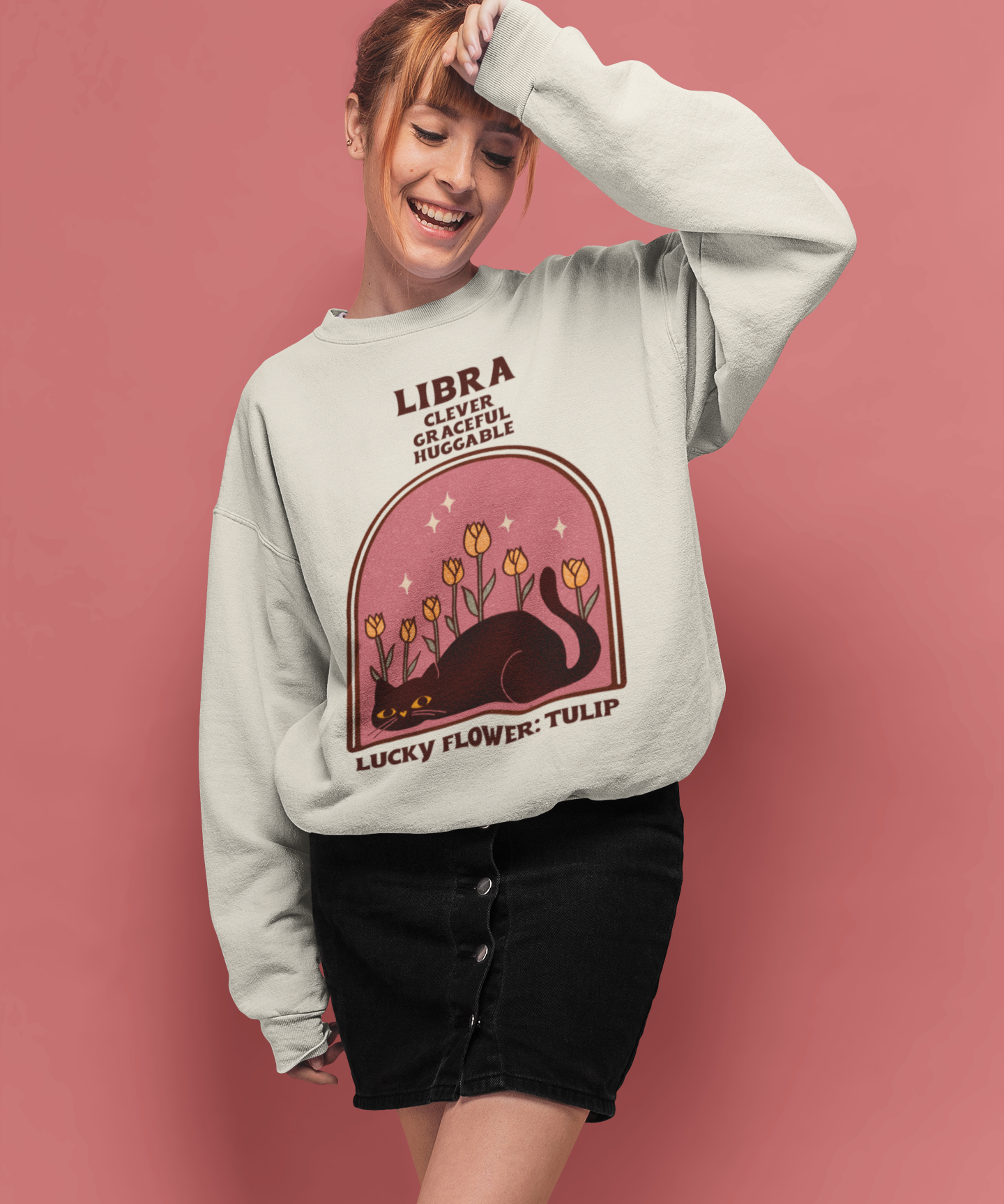 Libra Cat Astrology Crewneck